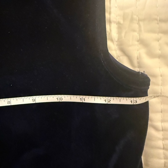 Vintage 90s Penelope Tree Navy Blue Velvet Mini Dress Mock Neck Size 10 - Picture 4 of 7